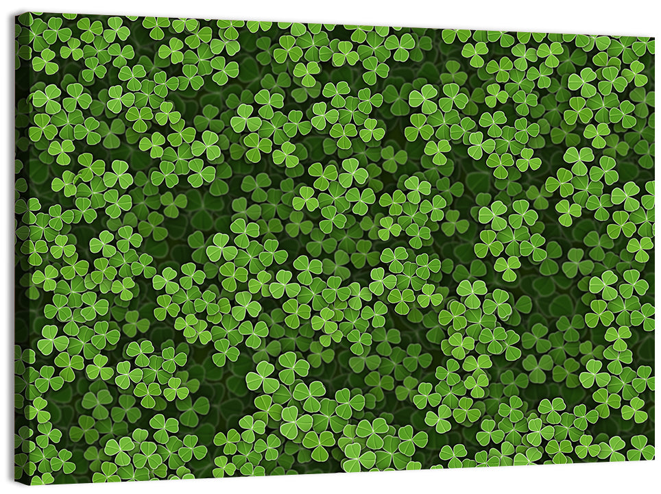 Emerald Shamrock Pattern Illustration Wall Art