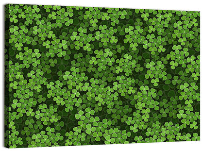 Emerald Shamrock Pattern Illustration Wall Art