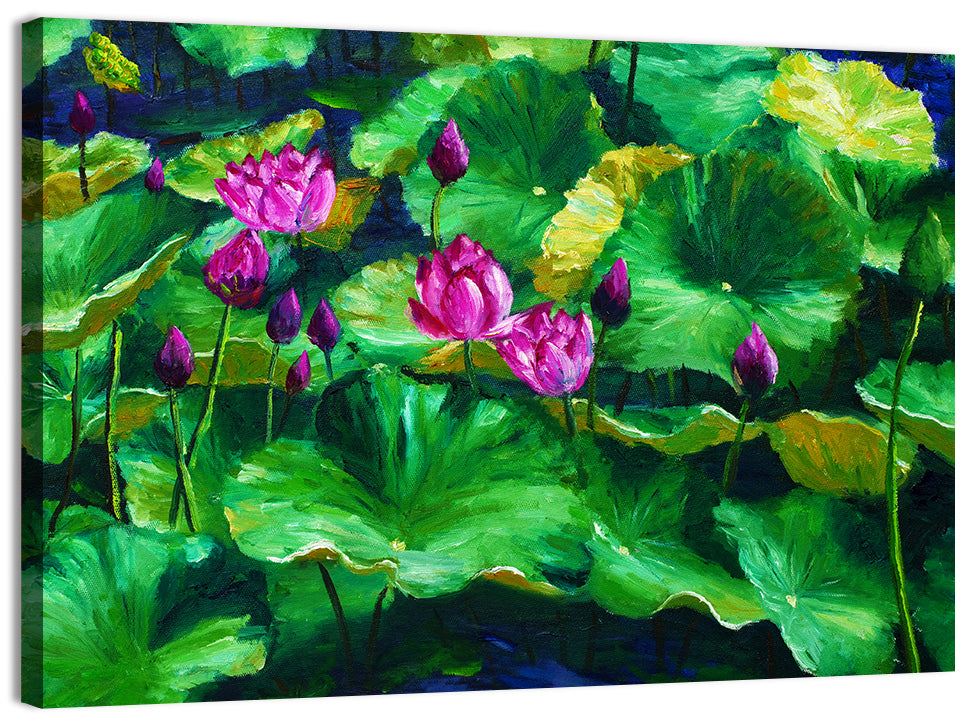 Impressionist Lotus Pond Wall Art