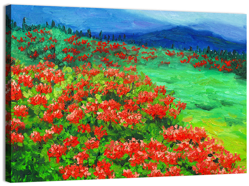 Red Wildflower Meadow Wall Art