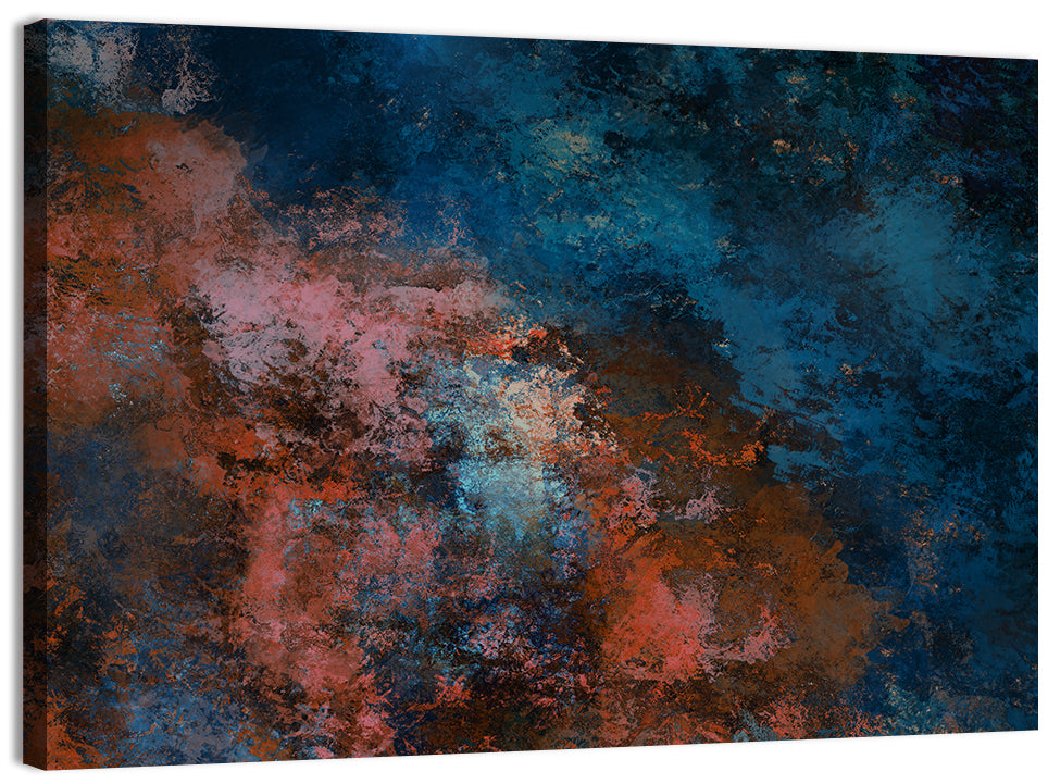 Blue to Rust Color Field Wall Art