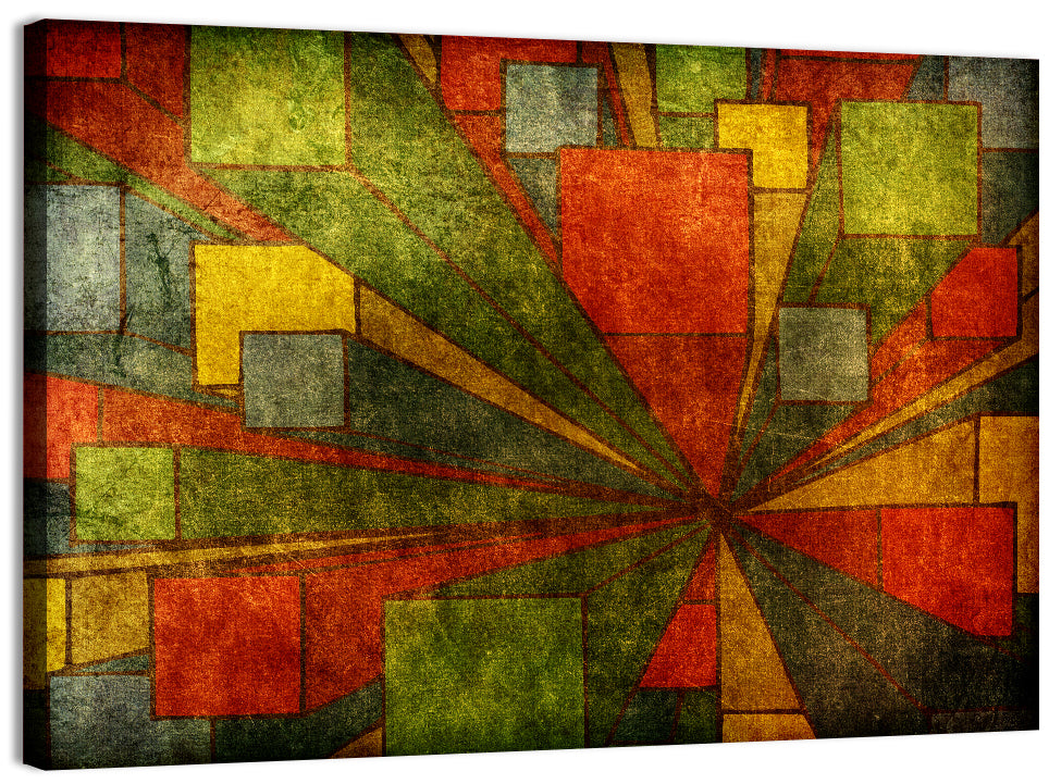 Radial City Cubes Wall Art, canvas print, landscape