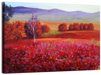 Red Autumn Landscape Wall Art