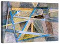 Blue and Gold Geometric Abstraction Wall Art