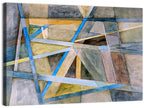 Blue and Gold Geometric Abstraction Wall Art