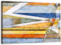 Layered Geometric Abstract with Diagonal Band Wall Art