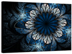 Blue Fractal Flower Wall Art