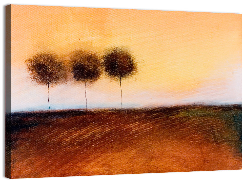 Three Trees at Dusk Wall Art