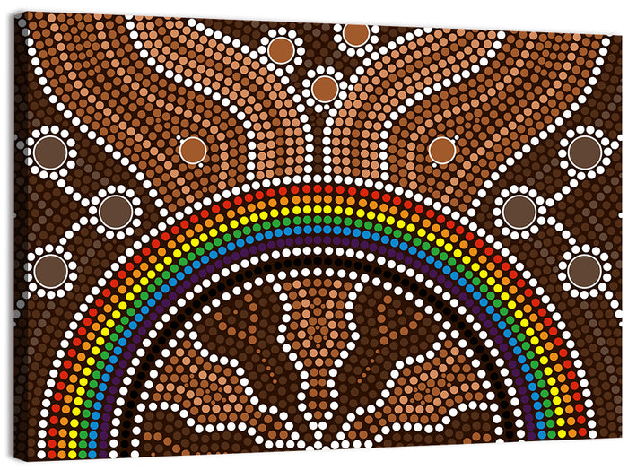 Stippled Rainbow Pattern Illustration Wall Art as a canvas print