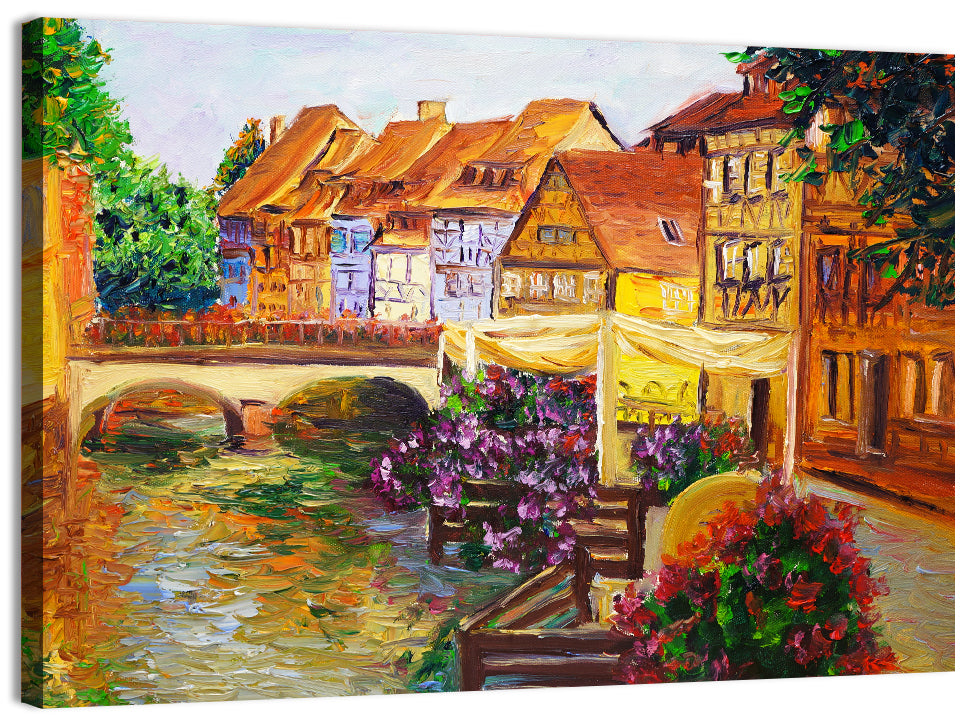 Venetian Canal Oil Painting Wall Art