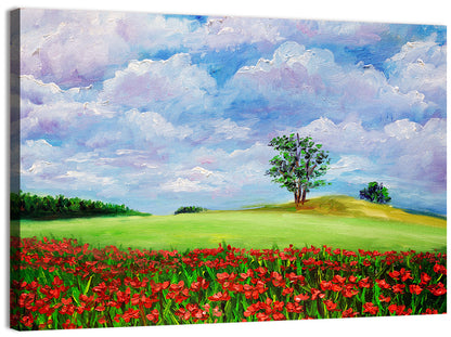 Poppy Meadow Landscape Wall Art