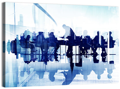 Corporate Meeting with City Reflection Wall Art
