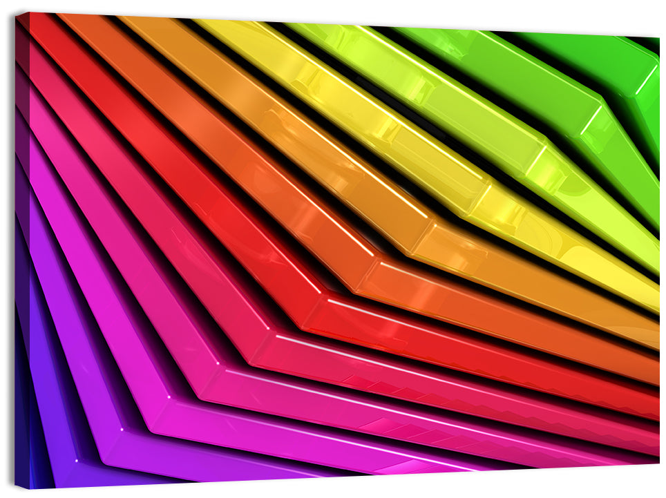 V-shape Rainbow Abstract Wall Art, canvas print, landscape