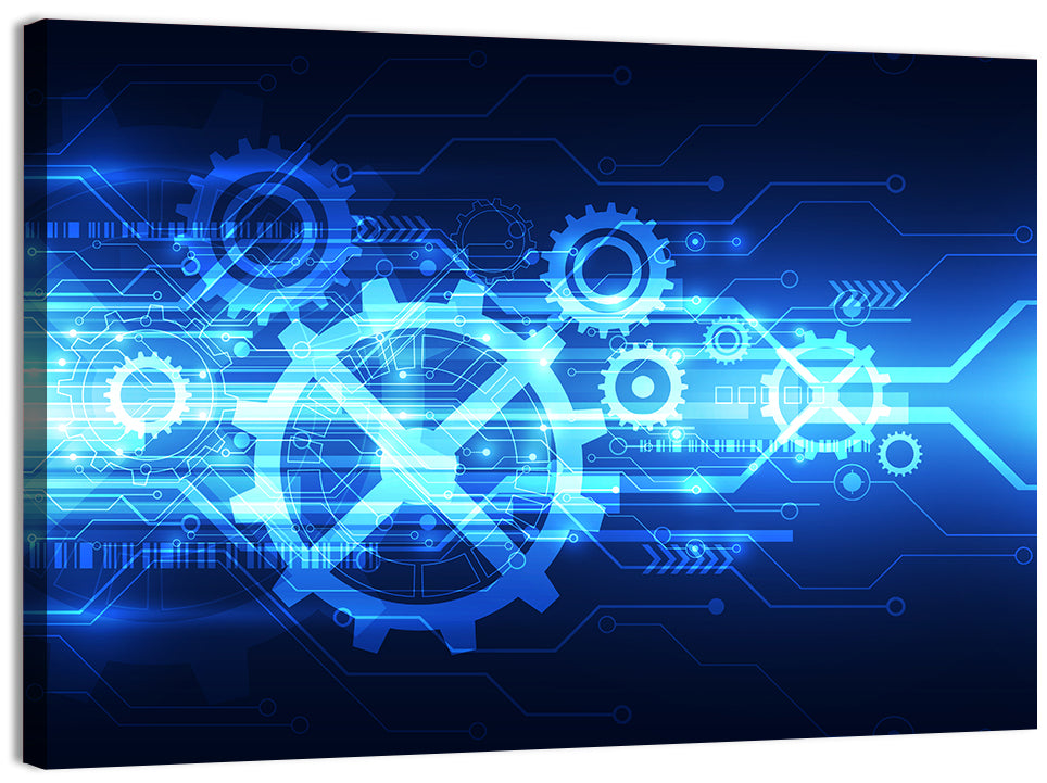 Central Gear Technology Abstract Wall Art