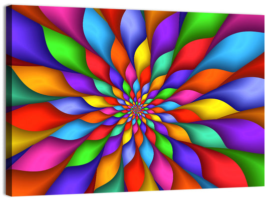 Spiral Rainbow Petals Wall Art