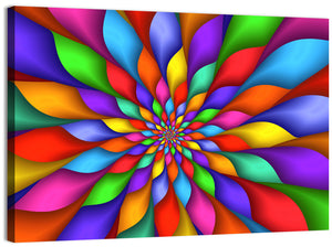 Rainbow Petals Spiral Abstract Wall Art