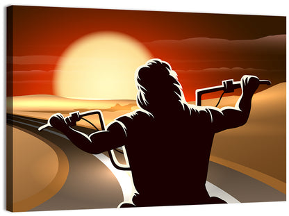 Golden Twilight Desert Ride Wall Art
