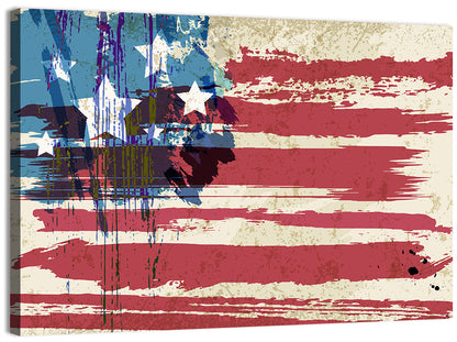Vintage Distressed American Flag Wall Art