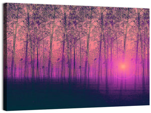 Foggy Poplar Trees Artwork Wall Art