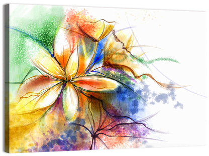 Asymmetrical Watercolor Floral Study Wall Art