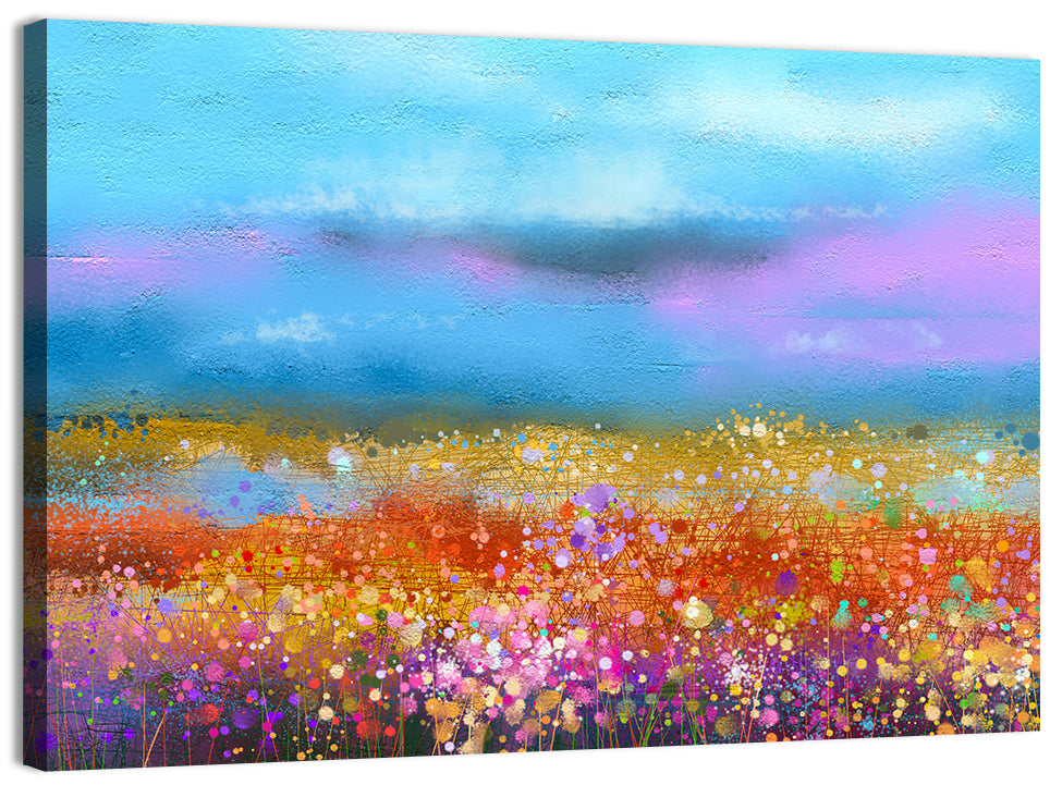 Blue Sky Meadow Wildflowers Wall Art