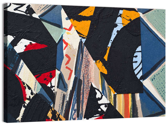 Textured Geometric Paper Collage Wall Art as a canvas print