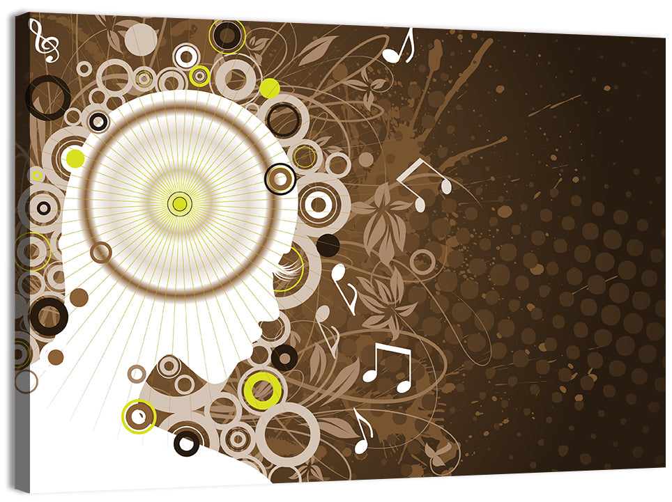 Musical Profile with Grunge Florals Wall Art