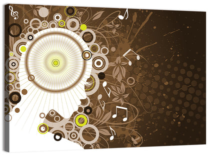 Musical Profile with Grunge Florals Wall Art