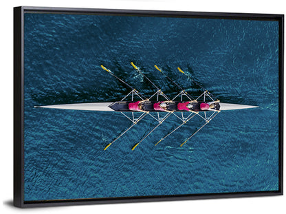 Four Rowers in Pink Shirts Wall Art