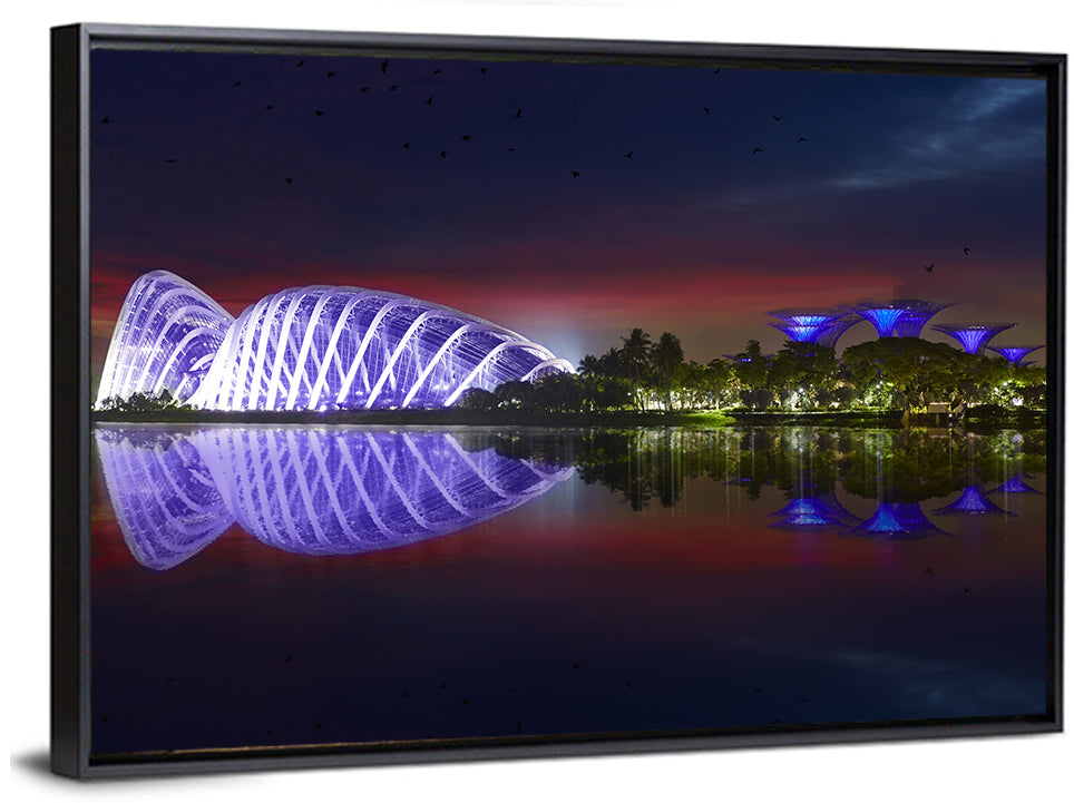Gardens by the Bay Night Reflection Wall Art