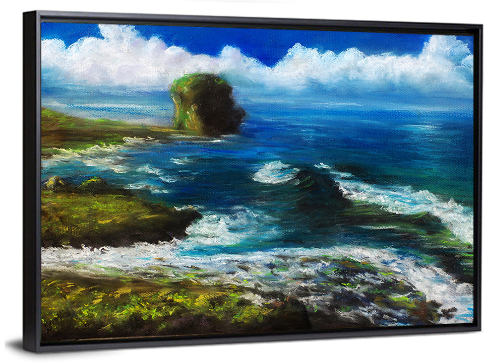 Coastal Cliff Illustration Wall Art