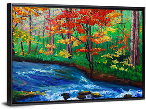 Maple Near Stream Illustration Wall Art