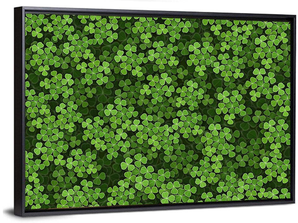 Emerald Shamrock Pattern Illustration Wall Art