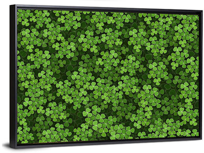 Emerald Shamrock Pattern Illustration Wall Art