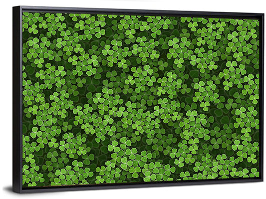 Emerald Shamrock Pattern Illustration Wall Art