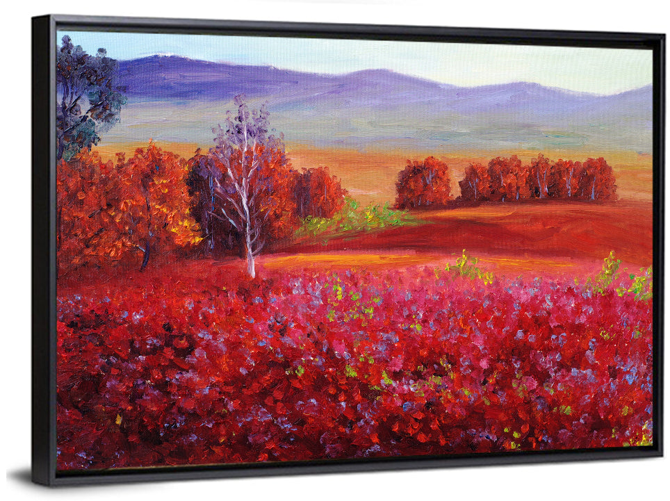 Red Autumn Landscape Wall Art