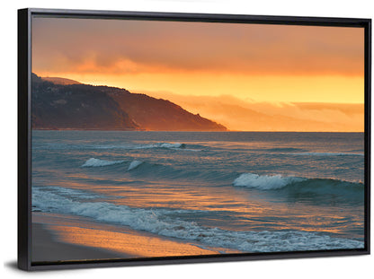 Cliffside Sunset Over Ocean Wall Art