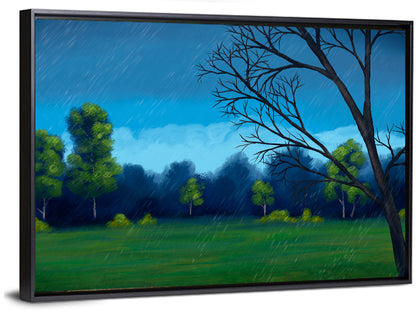 Rainy Park Meadow Wall Art