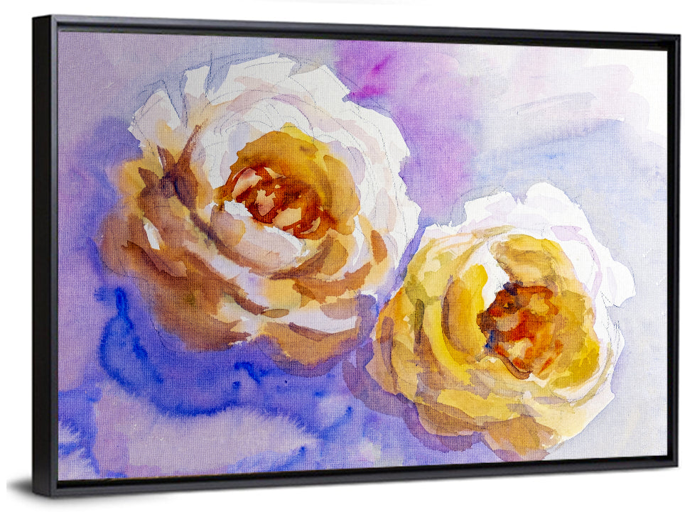 Diagonal Rose Pair Study Wall Art