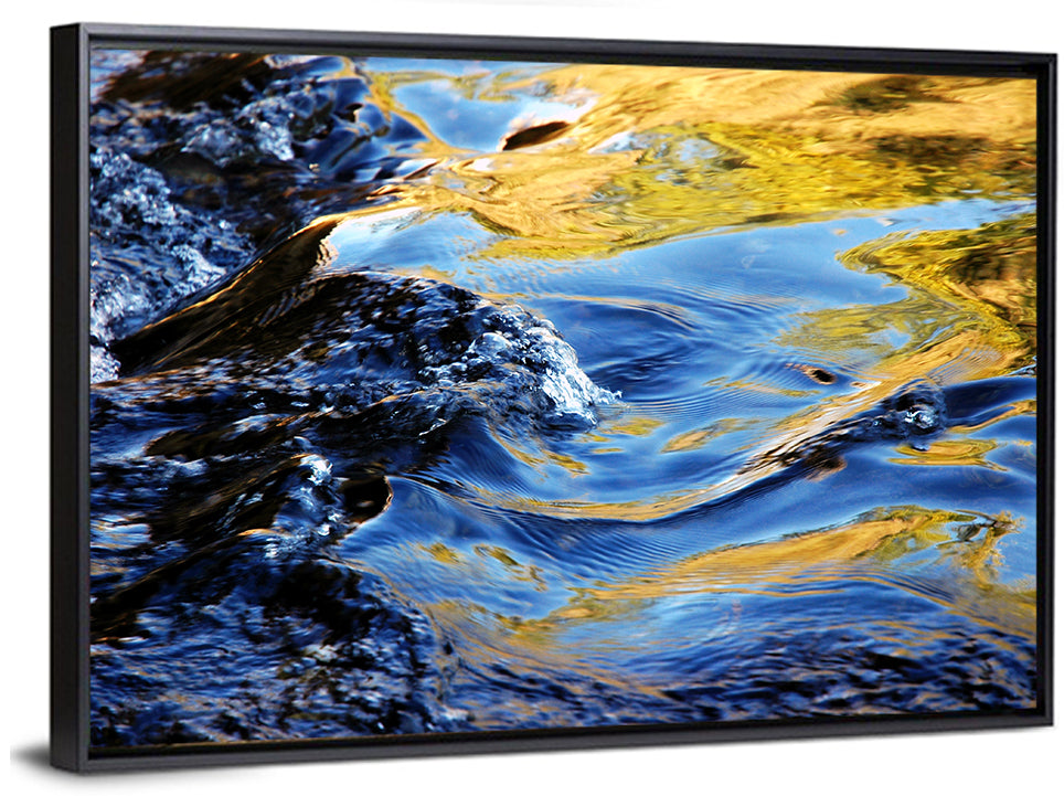 Flowing Stream with Golden Reflections Wall Art