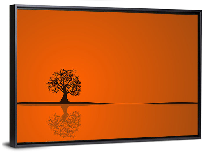 Autumn Tree Illustration Wall Art as a framed canvas
