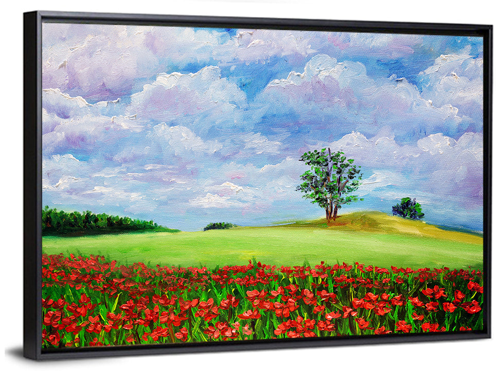Poppy Meadow Landscape Wall Art