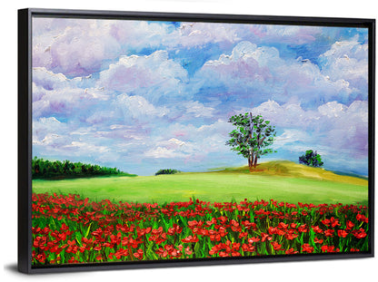 Poppy Meadow Landscape Wall Art