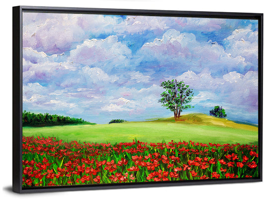 Poppy Meadow Landscape Wall Art