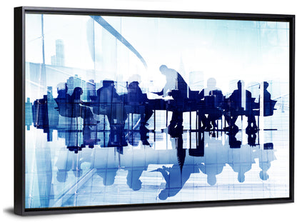 Corporate Meeting with City Reflection Wall Art
