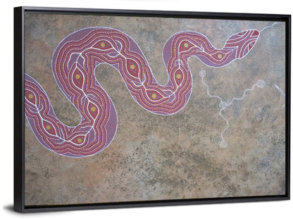 Indigenous Serpent Dot Painting Wall Art