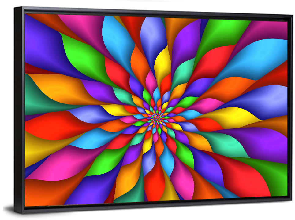 Spiral Rainbow Petals Wall Art
