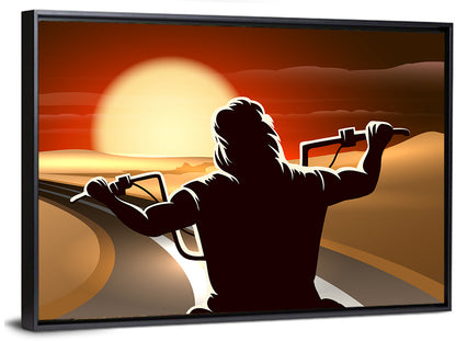 Golden Twilight Desert Ride Wall Art