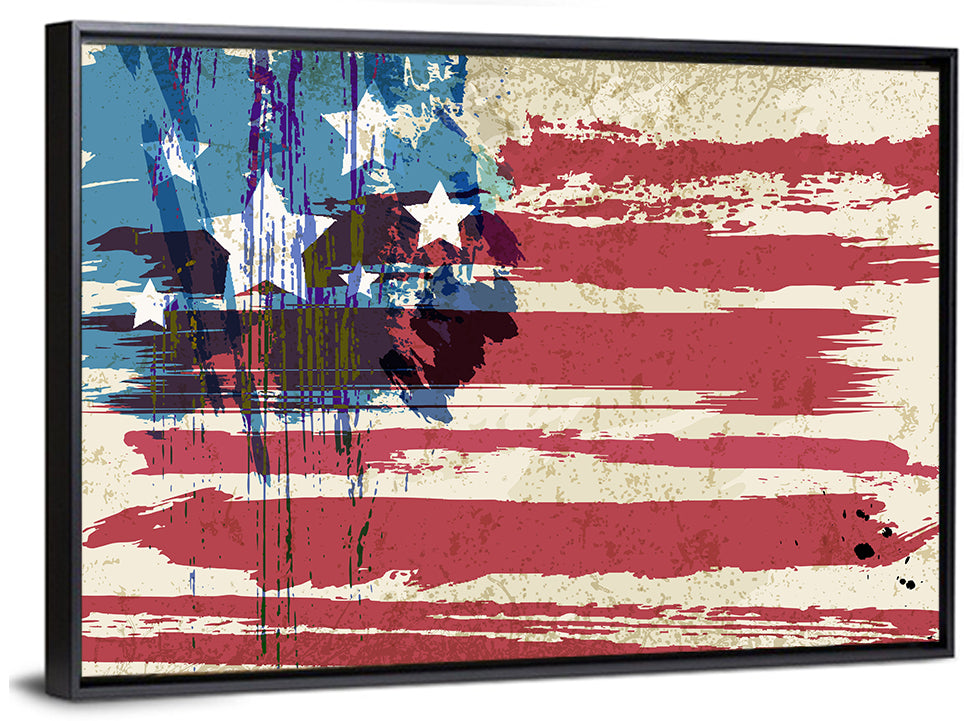 Vintage Distressed American Flag Wall Art