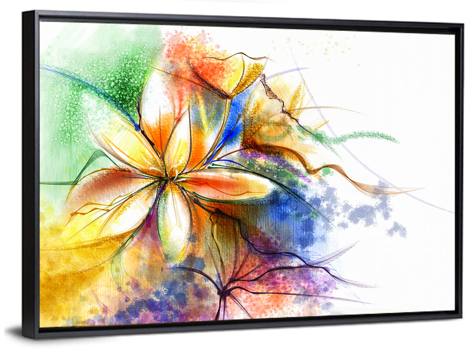 Asymmetrical Watercolor Floral Study Wall Art